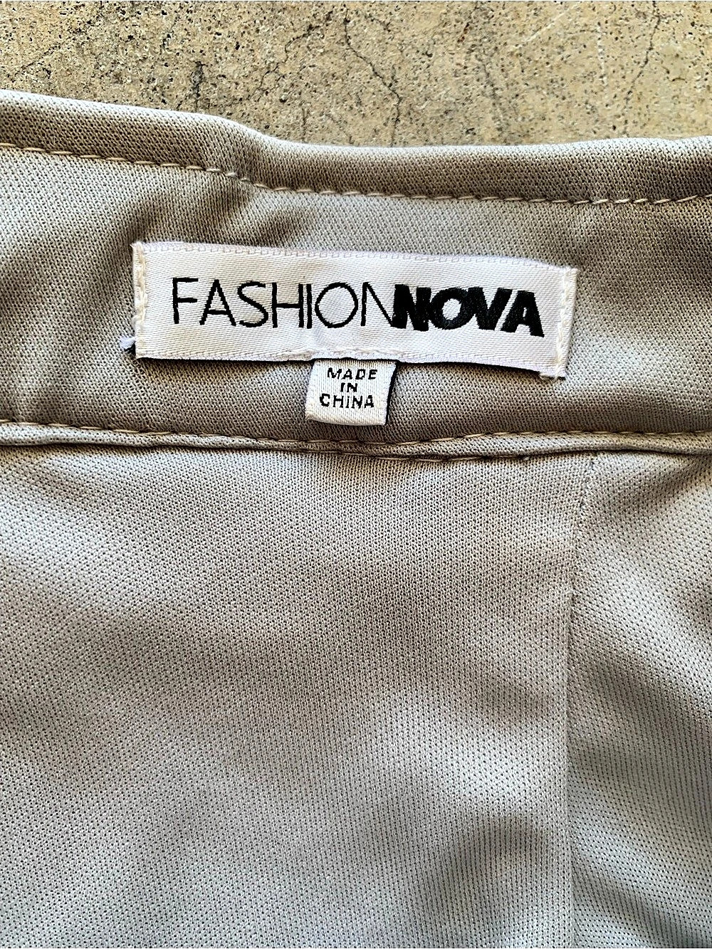 Fashion Nova Embellished High Waist Shorts in Silver & White Like New - Picture 6 of 9